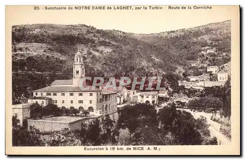 Cartes postales Sanctuaire de Notre Dame de Laghet par la Turbie Route de la Corniche