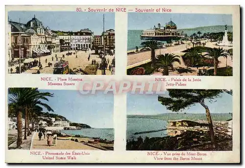 Ansichtskarte AK Souvenir de Nice Place Square Promenade des Etats Unis Palais de la Jetee Vue prise du Mont Boro