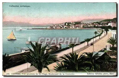 Cartes postales Cannes Vue generale de la Plage Boulevard de la Croisette