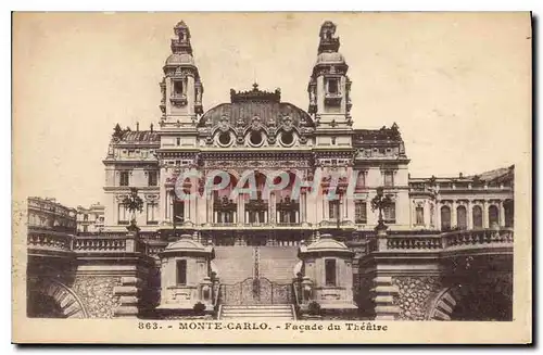 Cartes postales Monte Carlo Facade du Theatre