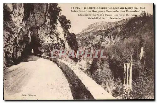 Cartes postales Excursion aux Gorges du Loup A M Interieure des Gorges Cascade des Demoiselles