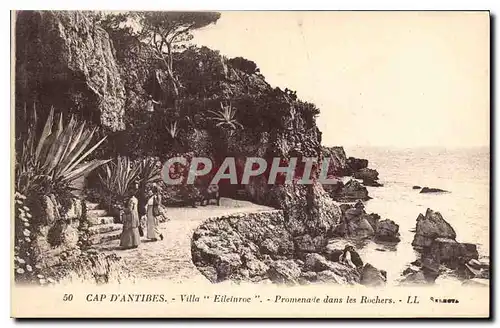 Cartes postales Cap d'Antibes Villa Eileinroc Promenade dans les Rochers