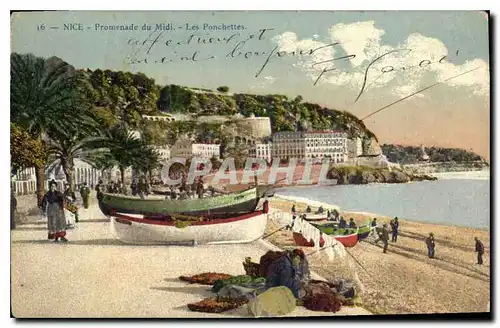 Cartes postales Nice Promenade du Midi Les Ponchettes Bateaux