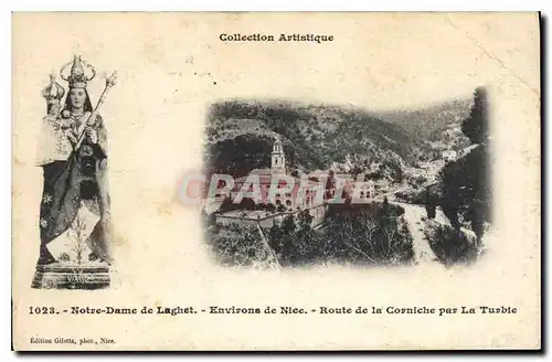 Cartes postales Collestion Artistique Notre Dame de Laghet Environs de Nice Route de la Corniche par la Turbie