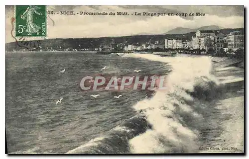 Ansichtskarte AK Nice Promenade du Midi La Plage par un coup de Mer