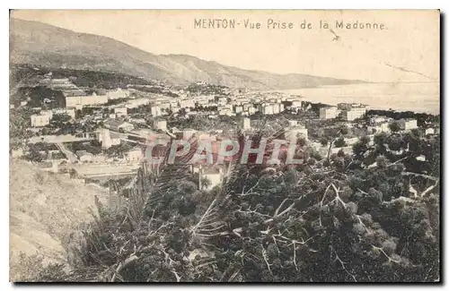 Cartes postales Menton Vue Prise de la Madonne