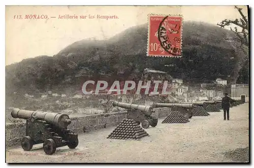 Cartes postales Monaco Artilerie sur les Remparts