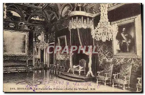 Cartes postales Monaco Le Palais du Prince Salle du Trone