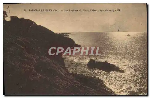 Cartes postales Saint Raphael Var Les Rochers du Parc Calvet Effet de nuit