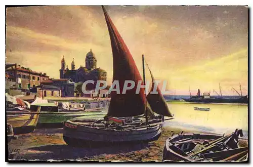 Cartes postales La Douce France Cote d'Azur Saint Raphael Le Port et Notre Dame de la Victoire Bateaux