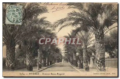 Cartes postales Hyeres Avenue Beau Regard