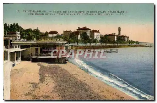 Cartes postales Saint Raphael Plage de la Reserve et Boulevard Felix Martin Restaurant