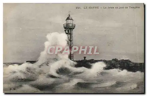 Cartes postales Le Havre La Jetee un jour de Tempete