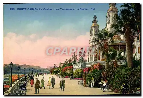 Cartes postales Monte Carlo Le Casino Les Terrasses et le Rocher