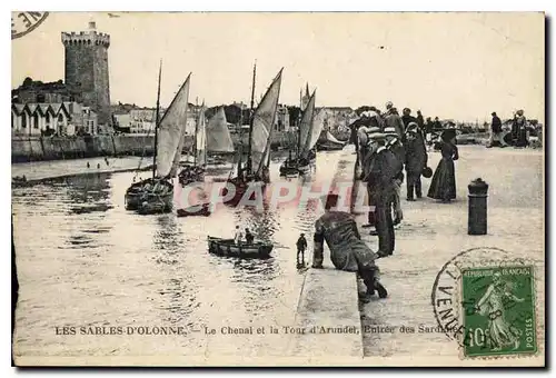 Cartes postales Les Sables d'Olobbe Le Chenal et la Tour d'Arundel Entree de Sardine  Bateaux