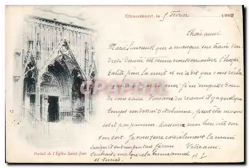 Cartes postales Chaumont Portail de l'Eglise Saint Jean Carte 1899