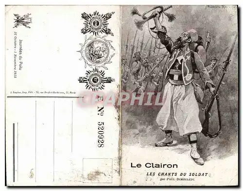 Cartes postales Le Clairon Les Chants du Soldat Militaria