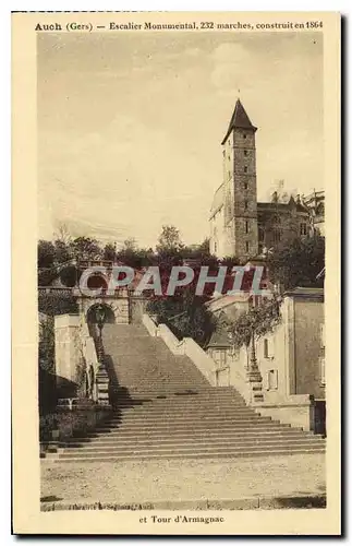 Ansichtskarte AK Auch Gers Escalier Monumental et Tour d'Armagnac