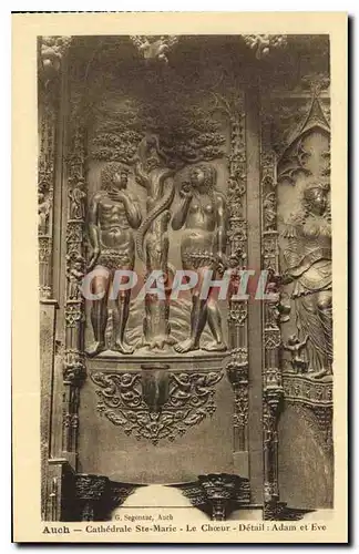 Cartes postales Auch Cathedrale Ste Marie Le Choeur Detail Adam et Eve