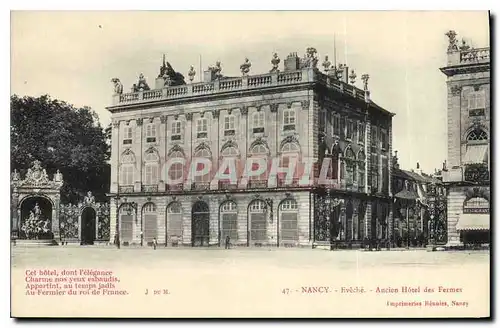 Cartes postales Nancy Eveche Ancien Hotel des Fermes