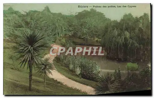 Ansichtskarte AK Beziers Plateau des poetes Lac des Cygnes