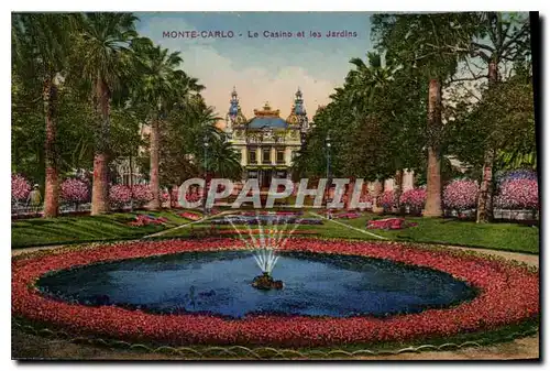 Cartes postales Monte Carlo Le Casino et les Jardins