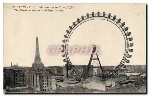 Cartes postales Paris La Grande Roue et la Tour Eiffel