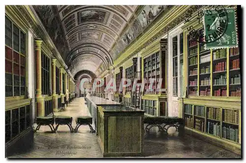 Ansichtskarte AK Palais de Fontainebleau Bibliotheque