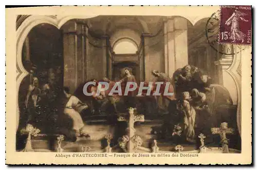 Cartes postales Abbaye d'Hautecombe Fresque de Jesus au milieu des Docteurs