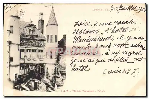 Cartes postales Troyes Hotel de Vauluisant