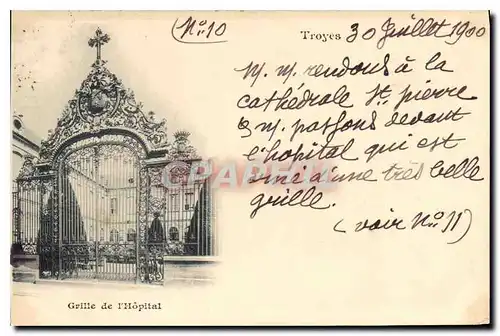 Cartes postales Troyes Grille de l'Hopital