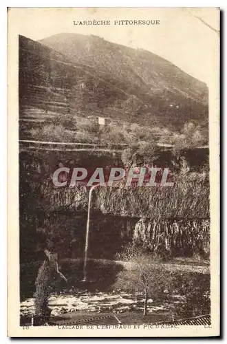 Cartes postales L'Ardeche Pittoresque Cascade de L'Espinaud et Pic d'Aizac