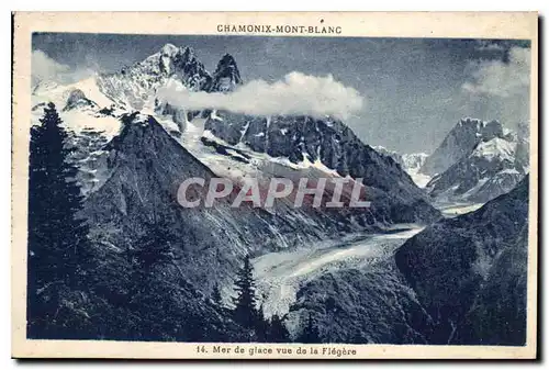 Cartes postales Chamonix Mont Blanc Mer de glace vue de la Flegere