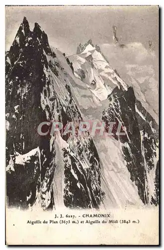 Cartes postales Chamonix Aiguille du Plan et Aiguille du Midi