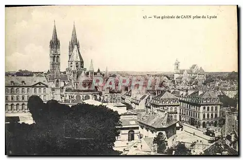 Cartes postales Vue generale de Caen prise du Lycee