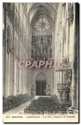 Ansichtskarte AK Amiens Cathedrale La Nef Orgues et Chaire