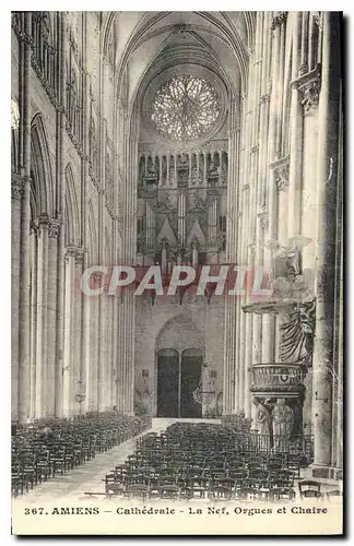 Cartes postales Amiens Cathedrale La Nef Orgues et Chaire