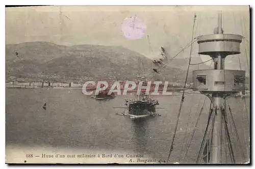 Cartes postales Hune d'un mat militaire a Bord d'un Cuirasse