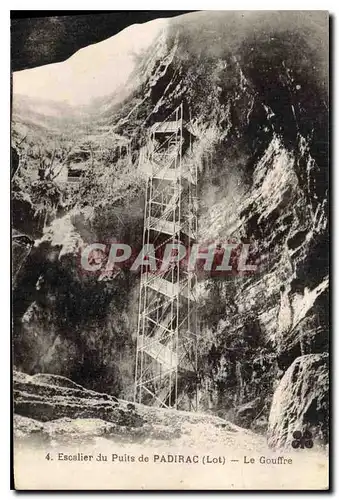 Ansichtskarte AK Escalier de Puits de Padirac Lot Le Gouffre