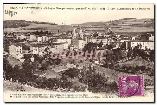Cartes postales La Louvesc Ardeche Vue panoramique et d'Annonay et de Dunieres