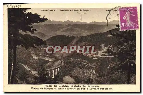 Ansichtskarte AK Vallee des Boutieres et chaine des Cevennes Viaduc de Bompas et route nationale du Puy a Lavoult