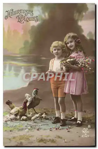 Cartes postales Heureuses Paques Enfants