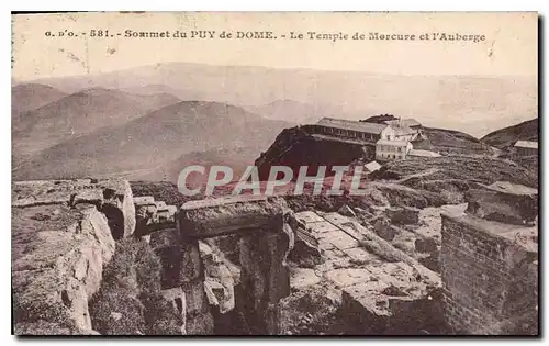 Cartes postales Sommet du Puy de Dome Le Temple de Mercure et l'Auberge