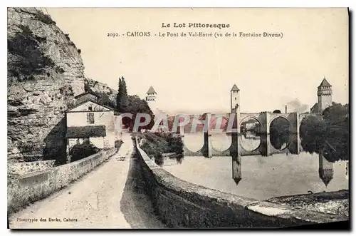 Cartes postales Cahors Le Pont de Val Entree vu de la Fontaine Divona