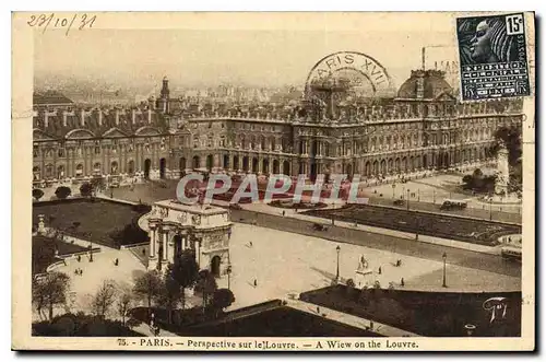 Cartes postales Paris Perspective sur le Louvre