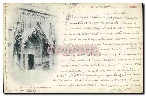 Cartes postales Chaumont Portail de l'Eglise Saint Jean Carte 1898