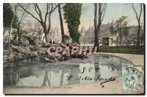 Cartes postales Beauvais Le Square et la Gare