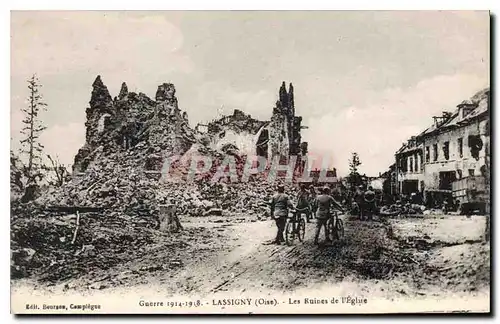 Cartes postales Guerre 1914 1918 Lassigny Oise Les Ruines de l'Eglise