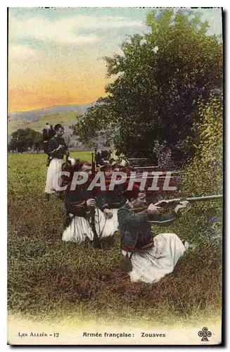 Cartes postales Les Allees Armee francaise Zouaves Militaria