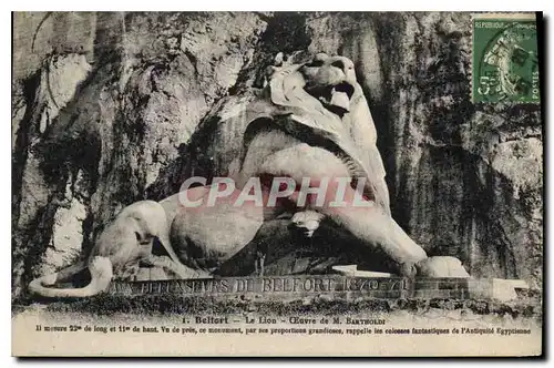 Cartes postales Belfort Le Lion Ceuvre de M Bartholdi